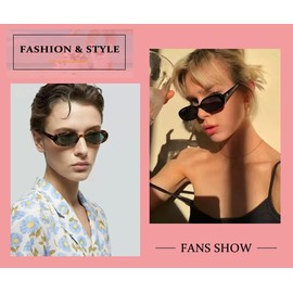 XITUADDA Retro Oval Sunglasses for Women 90s Vintage Cat Eye Sunglasses Fashion Small Oval Sunglasses UV400, black