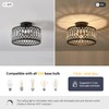 Pevfah Crystal Black Ceiling Light, Modern Semi Flush Mount Ceiling