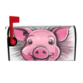 YYHWHJDE letterbox Cover Waterproof Oxford Cloth Accommodates Standard Size or Large Size mailboxes Funny Pink Pig Face Pattern 25.5x21 in
