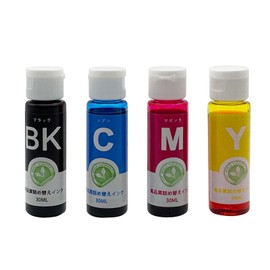Canon Compatible Ink Refill (BK/C/M/Y), BC-310/311, BC-340/341, BC-345/346, BC-360/361, BC-365, BC-366, 4 Color Set (4 Bottles), 1.1 fl oz (30 ml) Each Instrument Included (Ink Filling