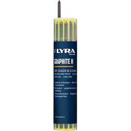 Lyra Pencil Leads Pack of 12 Grey H Ideal for Carpenters Shatterproof Magazine Colour Wipe Clean - 4499111