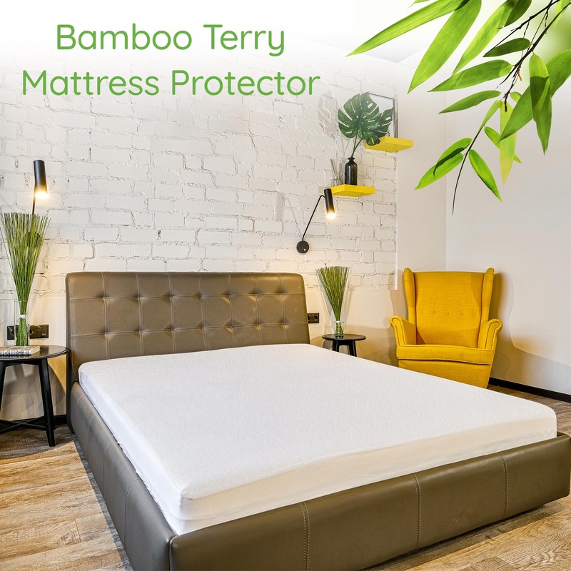 100% Bamboo Super King Mattress Protector 180x200 cm Waterproof Breathable