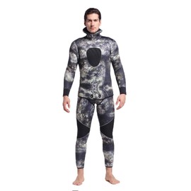 Nataly Osmann Men 5mm Spearfishing Premium Camouflage Neoprene Wetsuit Scuba Diving Suit Hoodie Snorkeling Suits