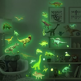 Dinosaur Luminous Sticker,Glow in The Dark Wall Decal,Baby Room Dinosaur Wall Decor, Dinosaurs Decal,Animal Luminous Stickers for Boys Kids Girls Children’s Room Bedroom Nursery Decor