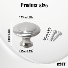 Bansusu 12Set Silver Drawer Knobs Quick Installation Excellent Material Silver Cupboard Knobs Perfect Addition to Any Kitchen Cabinet Furniture Door Cupboard Desk and Wardrobe Drawers Etc