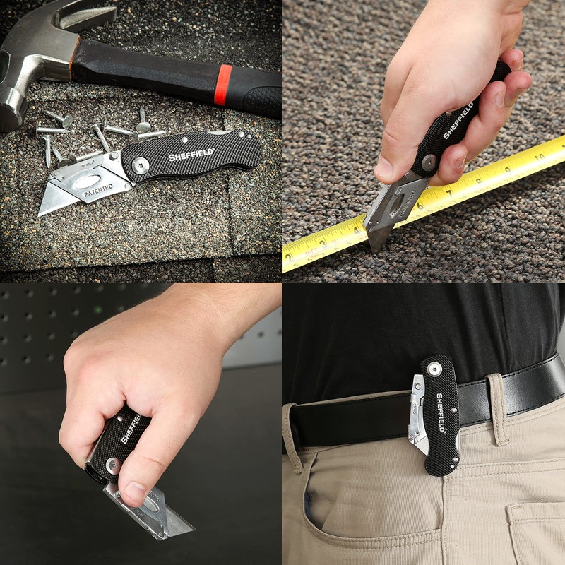 Sheffield Folding Utility Knife, Accepts Standard Utility Knife Blades, Box
