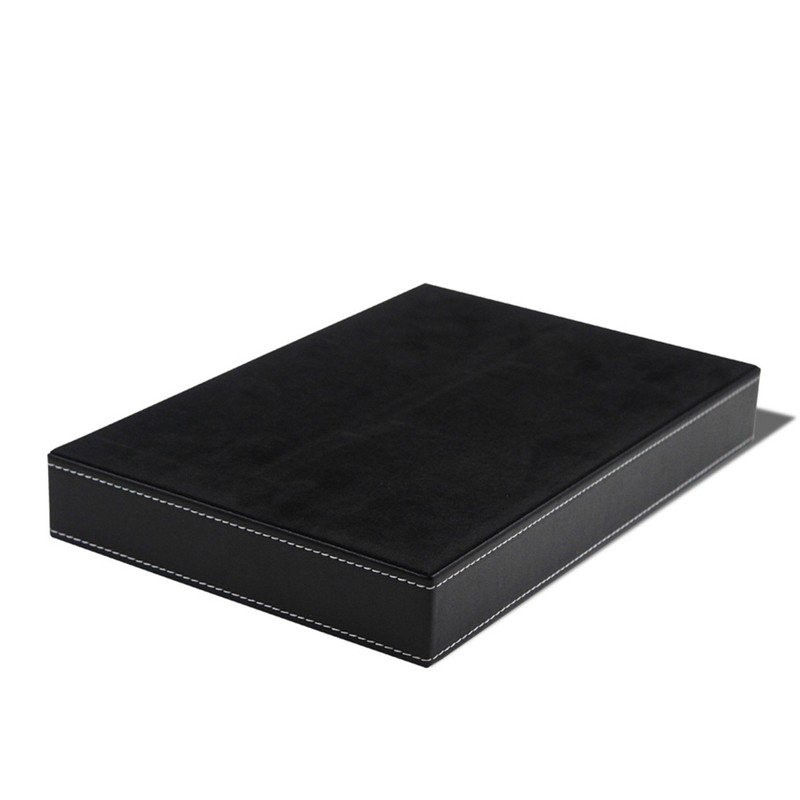 4 Compartments Leatherette Valet Tray Desk Dresser Top Organizer Box