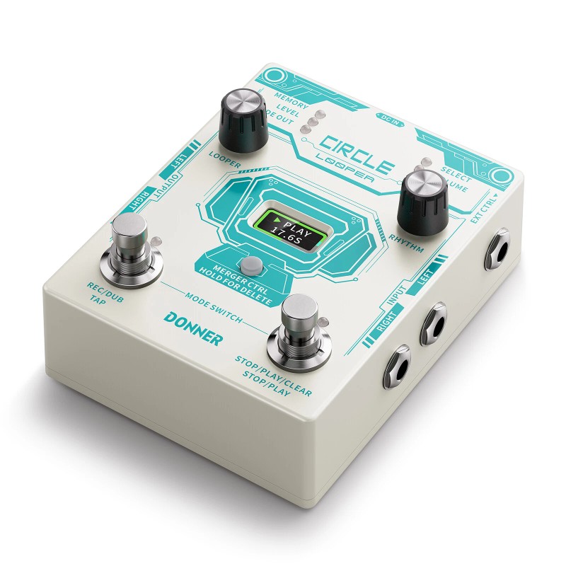 Donner Circle Looper Effects Pedal Drum With Machine Tempo 40