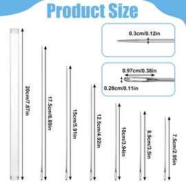 6 Pcs Large Eye Hand Sewing Needles for Sweater Embroidery, 6 Sizes Professional Upholstery Sharp Yarn Tapestry Needles for Crafting, Knitting, Crochet Repair with Plastic Bottle