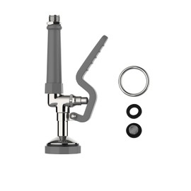 Commercial Sink Sprayer Pre Rinse Sprayer with Ergonomic Handle 1.42GPM Dish Spray Nozzle Spray Valve,Polished Chrome Finished Faucet Parts for Commercial Kitchen Sink(Gray)