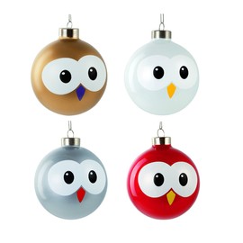 e-my 54680052 Set of 4 Christmas Baubles Pally