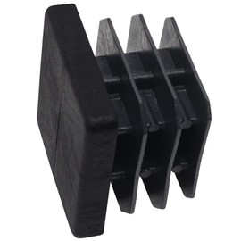 Adsamm® 4 x Lamellar Plugs, Black, 26 x 26-28 x 28 mm, Square, Furniture Gliders for Steel Tubular Chairs, End Caps for Square Pipes