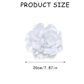 Extra Large Flower Pins for Clothes Flower Brooch Dainty Lapel Pins Flower Brooches for Women Big Flower Brooch Pin Clothes Accessories Jewelry Gifts for Women (white)
