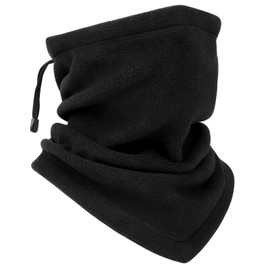 HASAGEI Men's Tube Scarf Winter Windproof Multifunctional Scarf Motorcycle Neckerchief Men Loop Scarf Women Warm Fleece Neck Warmer for Outdoor Skiing Cycling Running, black