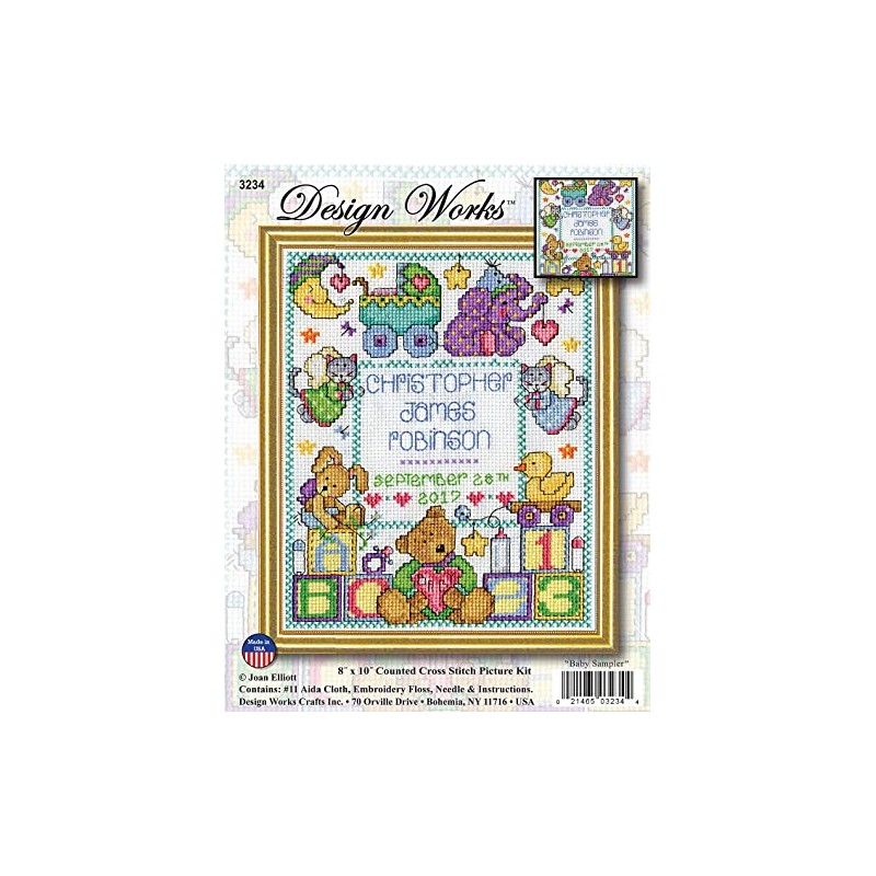 Design Works Baby Sampler Cross Stitch Kit