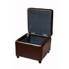 Wholesale Interiors Full Leather Ottoman, Dark Brown