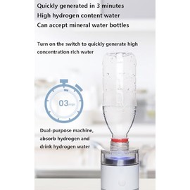 GCZQYAM GCZQYAM Hydrogen Machine 105mL/min for Inhalation, Hydrogen Water Generator 1800ppb, Molecular Hydrogen H2 Inhaler SPE Water Ionizer for Home
