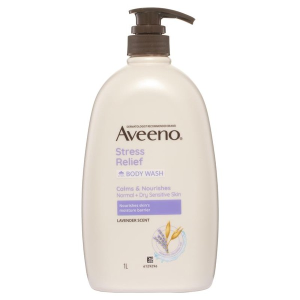Aveeno Stress Relief Lavender Scented Body Wash 1L