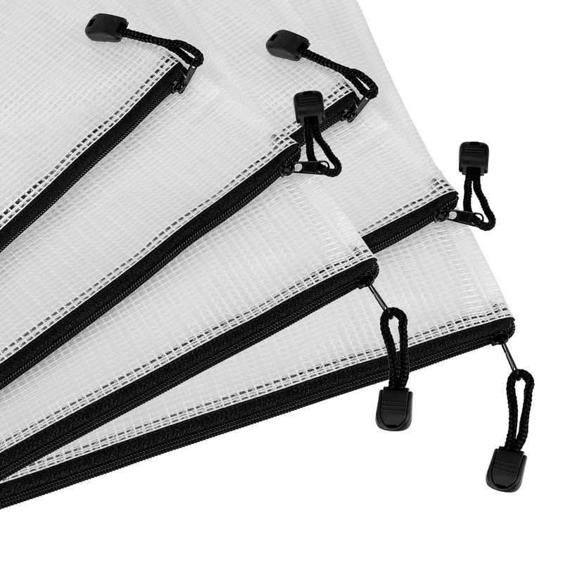 MANCHAP 30 Pack A4 Plastic Zip Wallets Folders, Mesh Zip
