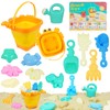 Adiwo Beach Sand Toys Set, 12 PCS Foldable Sand Bucket