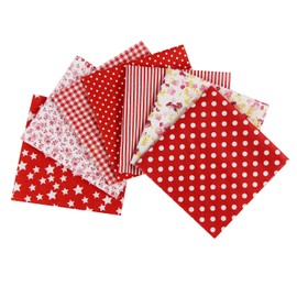 aufodara Cotton Fabric Patchwork DIY Fabric Package 7 Pieces 50 x 50 cm, Pure Cotton Fabric, Fabrics for Sewing, Quilting, Crafts, Fabric, Various Patterns, Squares Cotton Cloth (Red)