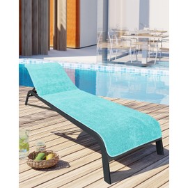 LAYNENBURG Premium Protective Cover for Garden Lounger, 100% Cotton, Oeko-Tex 100, Terry Towel Cover, Sun Lounger, Lounger Cover with Envelope for Standing Lounger, Lounger Chair (75 x 200 cm,