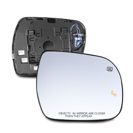 Passenger Side Mirror Glass Replacement for 2013-2020 Toyota Sienna, with Heated/Blind Spot Detection, w/o Auto Dimming, Replace# 87903-08090, 2 pins