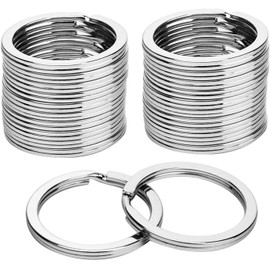 KINGFOREST 200PCS Flat Key Rings 1 Inch, Metal Keychain Rings Split Keyrings Flat Ring for Home Car Office Keys Attachment