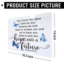 Christian Acrylic Sign, Religious Home Decor, Decorative Acrylic Hanging Sign, Bible Verse Jeremiah 29:11 Sign, For I Know the Plans I Have for You Sign, Ready to Hang or Lean, Christmas Gift