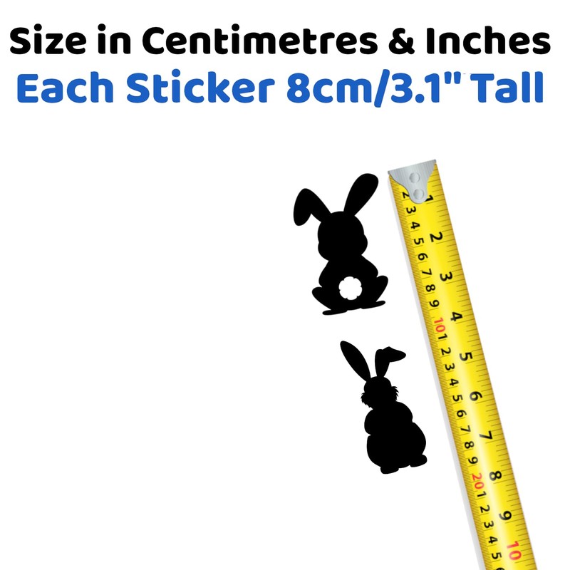 11 x Cute Bunny Rabbit Silhouette Waterproof Sticker Pack -