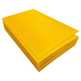 Felt for Crafts, 1 mm Thick Stiff Felt Sheets, Pack of 32 Felt Fabric, 17.78 x 28.7 cm Craft Felt for Sewing Crafts and Festivals Party Decorations (Yellow)