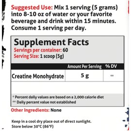 FRONTLINE FORMULATIONS FRONTLINE FORMULATIONS Creatine Monohydrate, Promotes Lean Muscle Growth, Unflavored, Aids Muscle Recovery, Post-Workout Supplement, Veteren Owned and Operated (60 Servings, Creatine Monohydrate)