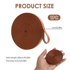 SopwMap PU Leather Cord Flat 10 mm x 2 mm Brown Yellow Leather Straps Flat Leather Straps Leather Straps Sold by the Metre Crafts and DIY Projects Robust and Durable 5 Metres