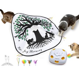 ORSDA Automatic Cat Toy, Indoor Electric, 4 in 1 Cat Toy, 4 Ways to Play Alone, Cat Gift, Cat Gift, Cat Hunting, Loneliness, Pet Supplies, Catch Me Mouse, Countermeasure for Multiple Pets, Electronic