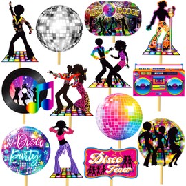 26pcs 1970s Disco Fever Party Centerpiece Sticks 70s Disco Party Decorations Retro Table Topper 80s Retro Party Decorations for 70s Theme Birthday Music Party Decorations Retro Table Decorations