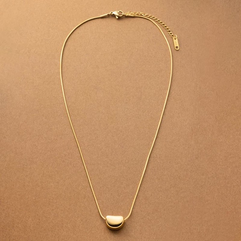 Cream Dot Necklace, Women's, Popular, Stainless Steel, Surgical Stainless Steel,