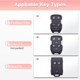 YO&YOYE for GMC Key Fob Cover with Keychain, Pink Key Case Fit for 2019 2020 2021 2022 Chevy Silverado GMC Sierra 1500 2500HD 3500HD Terrain Acadia Smart Key Protector Shell 5 Buttons