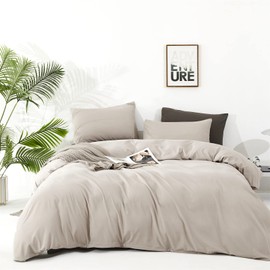 Wellboo Beige Comforter Sets California King Boho Oatmeal Bedding Comforters Cal King Plain Beige Coffee Warm Blankets Minimalist Beige Khaki Quilts Soft Durable Taupe Comforters Solid Tan Color Bed