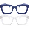 REAVEE 2 Pack Oprah Style Oversized Reading Glasses for Women