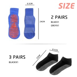CQQNIU 5 Pairs of Non-Slip Grip Socks Sweat-absorbent Breathable Suitable for Home Yoga Pilates Fitness Dance Ballet Sports Workout Socks
