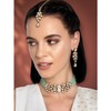 Aheli Bridal Crystal Pearl Gargantilla Collar con pendientes de caída