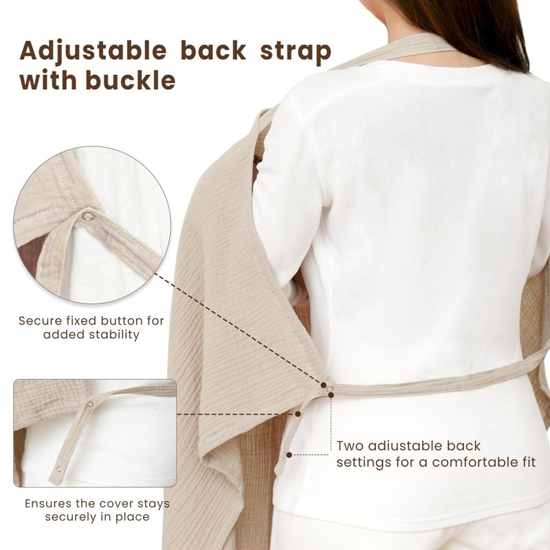 Konssy Muslin Nursing Cover for Baby Breastfeeding, Breathable 100% Cotton