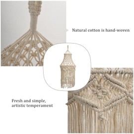 Ksrnsne Boho Lamp Shade Macrame Lamp Shade Hanging Pendant Light Cover Ceiling Lights Chandelier Lampshade Chic Tassel Pendant Light Shade for Bedroom Living Room Home Apartment Decor