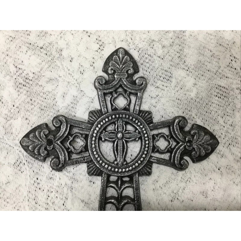 Cast Iron Black With Silver Highlights, Large Cross (0383)