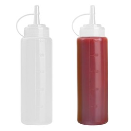 Squeeze Bottle, 2 x 250 ml Squeeze Bottles for Self-Filling for Ketchup, Dressing Dispenser, Sauce Bottle, Sauce Bottle, Oil Bottle, Glue Bottle, Honey Dispenser, Sweetener Dispenser, Sauce Dispenser