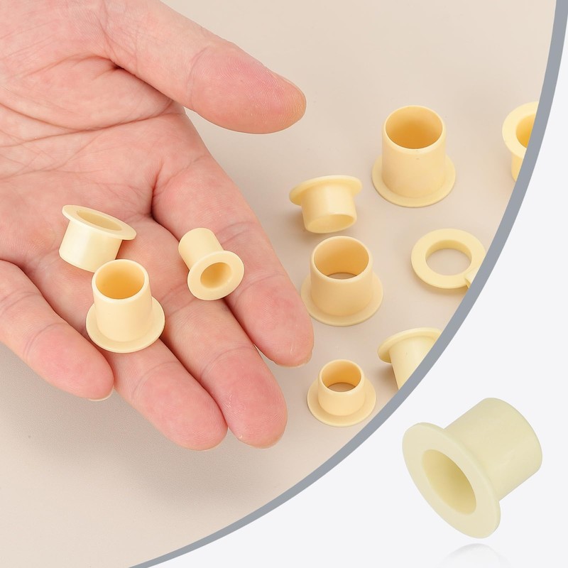 sourcing map 6Pcs Flanged Sleeve Bearing, Plastic Bushing ID 10mm