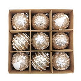 SVNVIOZ Christmas Ball Ornament, Scandinavian Style, Set of 9, Christmas Tree Decoration, Luxurious, Various Types, Stylish Decoration