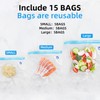 Handheld Food Vacuum Sealer with USB Charging, 15 Reusable Storage