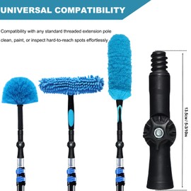 Rotatable Joint Angle Adaptor for Telescoping Extension Pole, Versatile for Window Cleaning, Gutter Cleaning, Light Bulb Changing, Painting Threaded Extension Pole -1 Pack