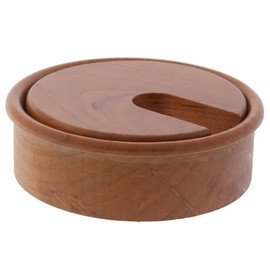 ToniTec Cable Cover Cable Feed-Through Cable Box Wood Cherry Varnished Diameter 80 mm